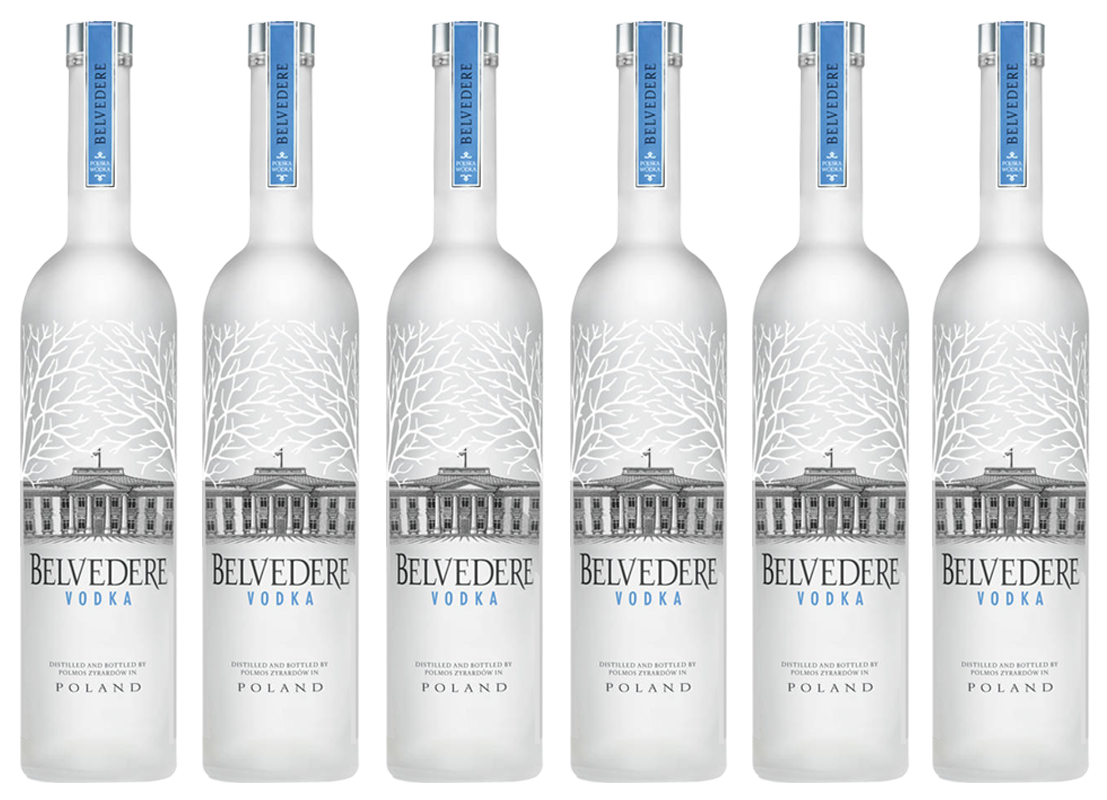 Lot de 6 Vodkas Belvedere 70cl