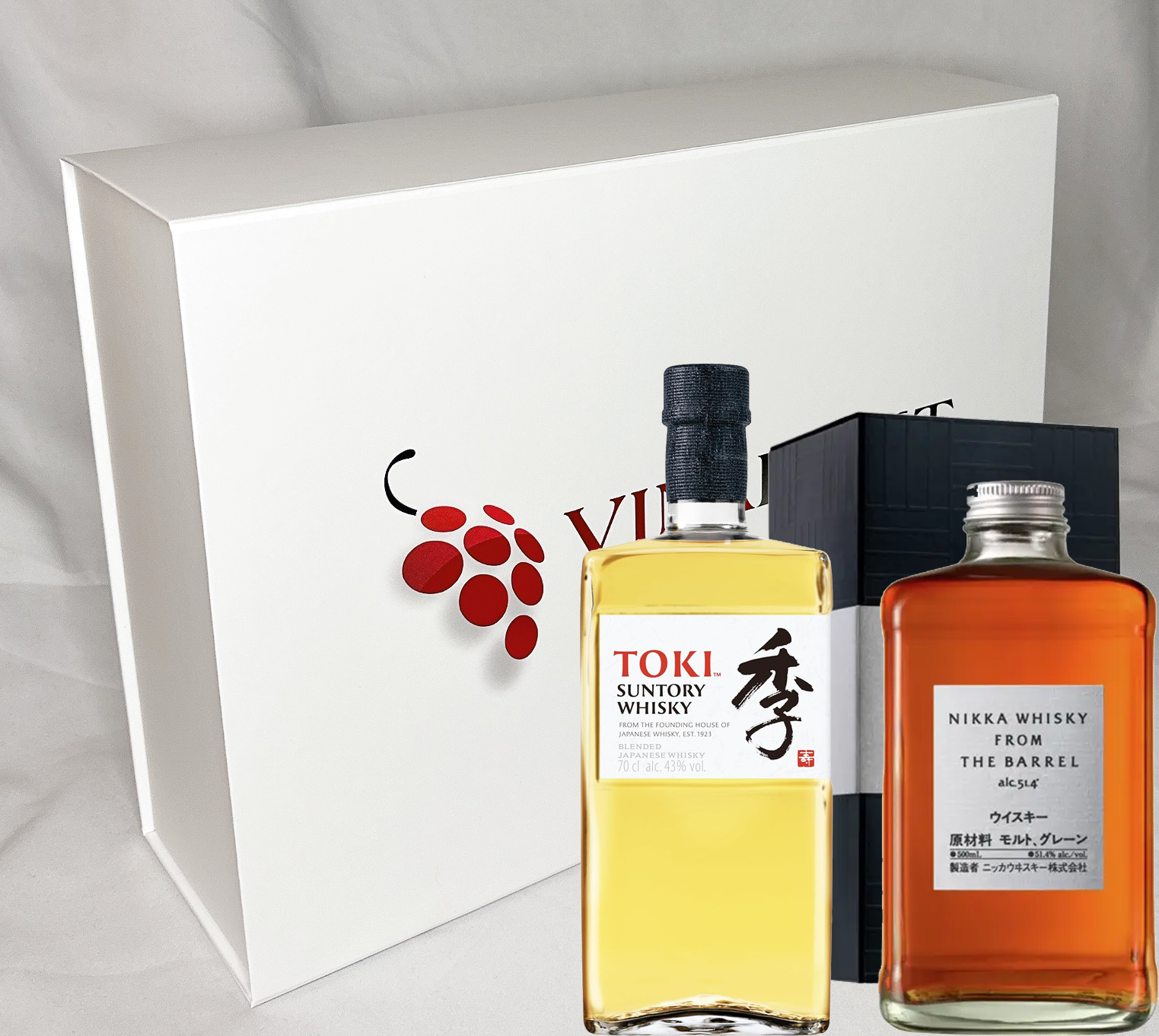 Coffret Vinaddict - Whiskys Nikka From the Barrel 50 cl et Suntory Toki 70cl.