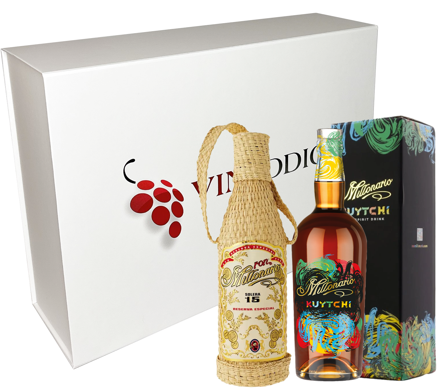 Coffret Vinaddict - Rhums Millonario Solera 15ans et Millonario Kuytchi. 2 x 70cl avec étuis