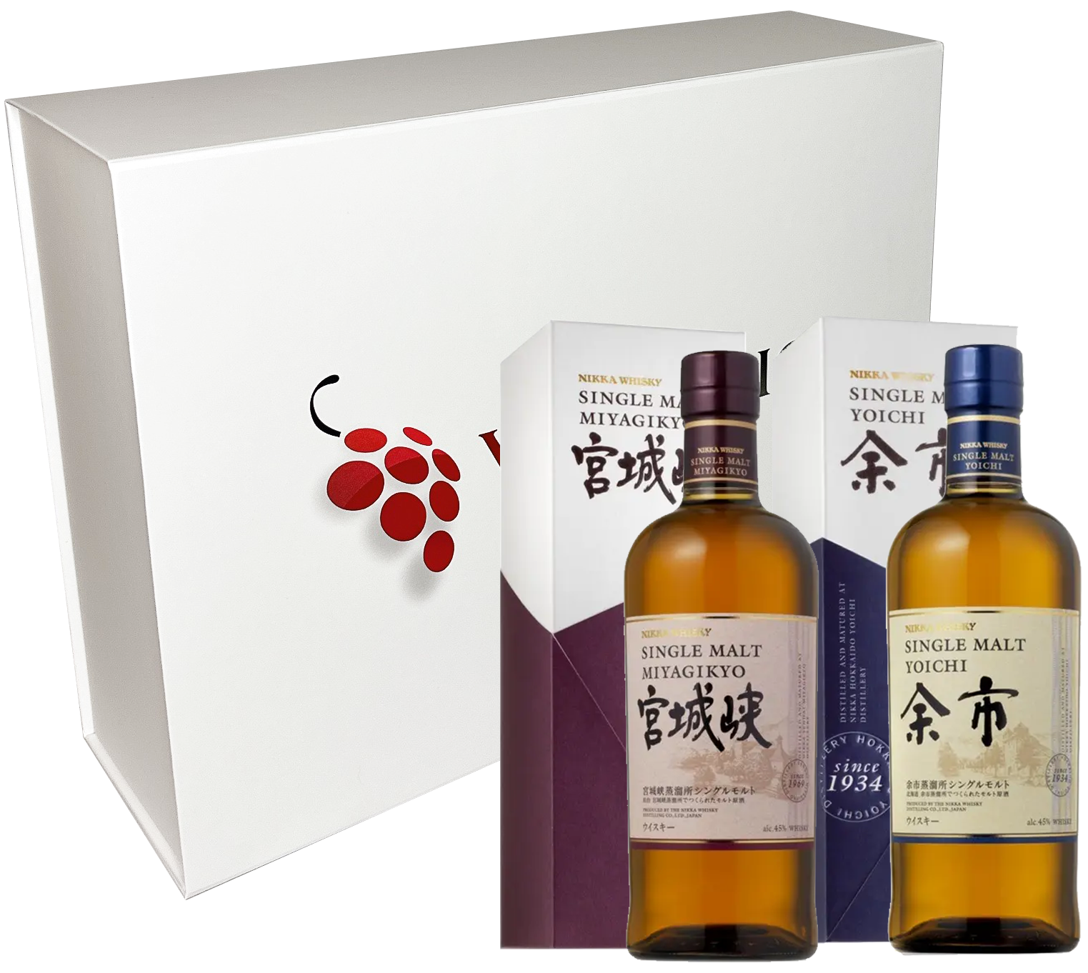 Coffret Vinaddict - Whiskys Nikka Yoichi et Miyagikyo. 2x70cl