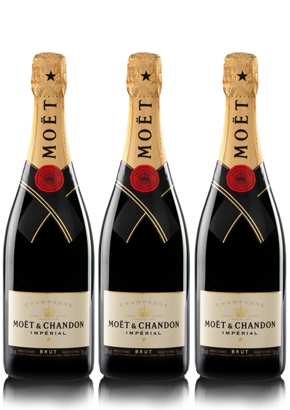 Lot 3 Champagnes Moët & Chandon Brut Moët Imperial 75cl