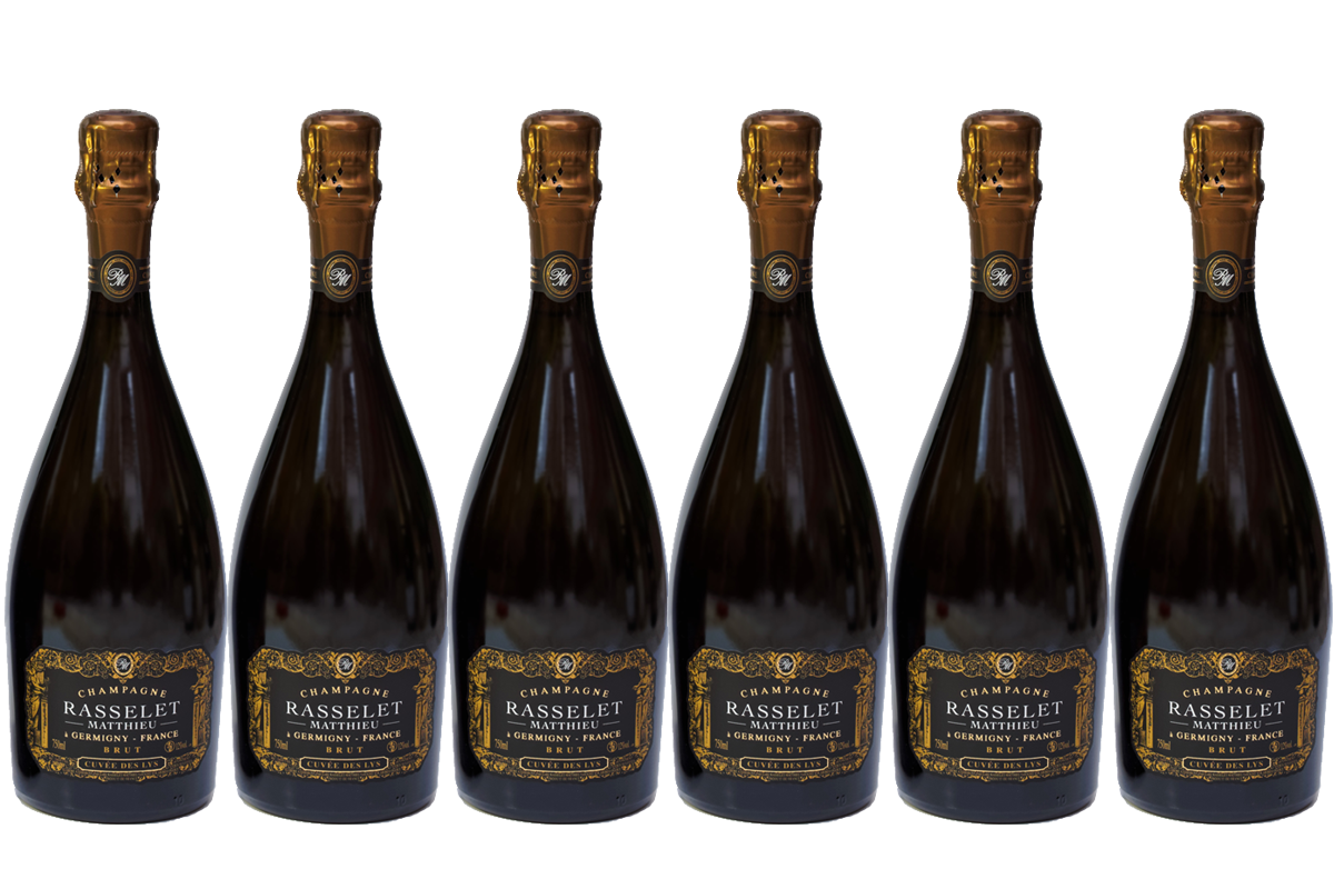 Lot 6 Champagnes Matthieu Rasselet Cuvée des Lys Brut 75cl