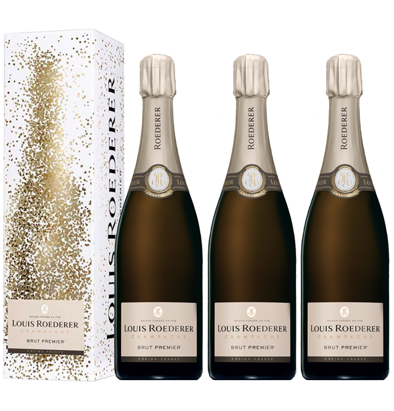 Lot 3 Champagnes Louis Roederer Brut Premier 75cl avec étuis