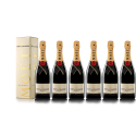 Lot 6 Champagnes Moët & Chandon Brut Moët Imperial 75cl avec étuis.