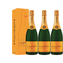 Lot 3 Champagnes Veuve Clicquot Brut Carte Jaune 75cl avec étuis