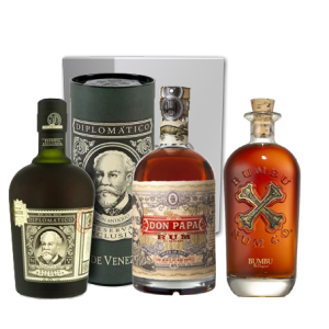 Coffret Rhums Découverte Diplomatico, Don Papa, Bumbu - Coffret Luxe