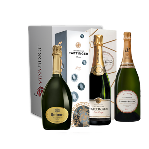 Coffret Champagne Prestige Vinaddict - Ruinart, Taittinger, Laurent Perrier - 3 x 75cl