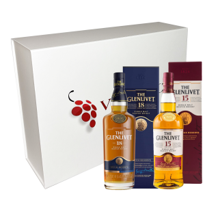 Coffret Vinaddict - Whiskys The Glenlivet 15 et 18 ans. 2x70cl avec étuis.