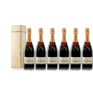 Lot 6 Champagnes Moët & Chandon Brut Moët Imperial 75cl avec étuis.