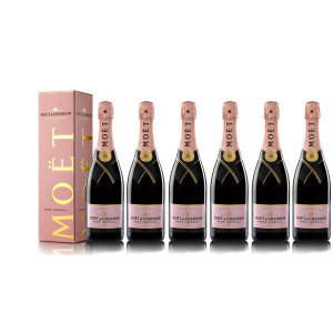 Lot 6 Champagnes Moët & Chandon Rosé Imperial 75cl avec étuis
