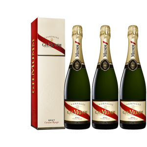 Lot 3 Champagnes Mumm Brut Cordon Rouge 75cl avec étuis