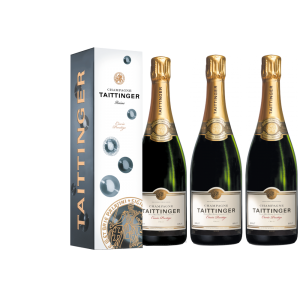 Lot 3 Champagnes Taittinger Brut Cuvée Prestige 75cl Etuis.