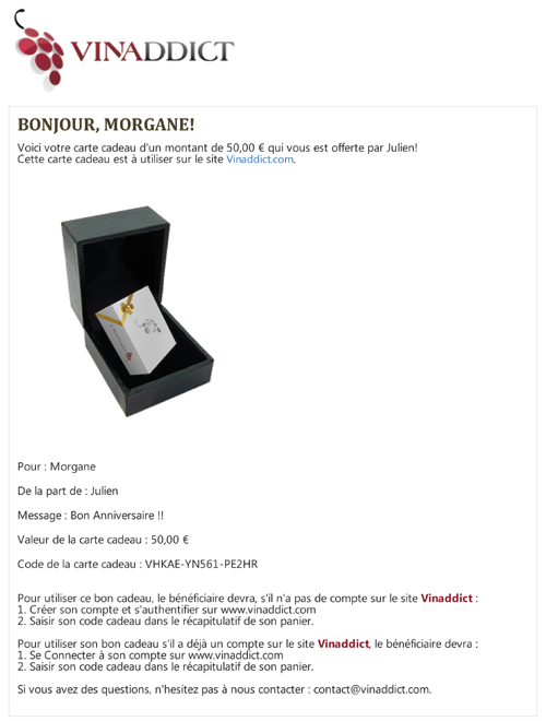 Carte cadeau Carte cadeau